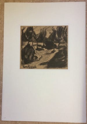 Piet van Wijngaerdt - Litho: Bomen en schelven 1920 kopen? Bied vanaf 50!