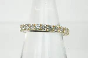 71 - Elegante geelgouden Alliance ring met ca 1.70ct briljant geslepen diamant. kopen? Bied vanaf 880!