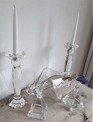 Curiosa - Rona design kristallen karaf/wijnschenker, Riva karafjes en "ruitjes" kandelaars kopen? Bied vanaf 1!