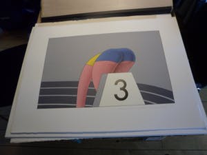 Marinus Fuit - -kleuren zeefdruk - 'Atlete in startblok' kopen? Bied vanaf 35!