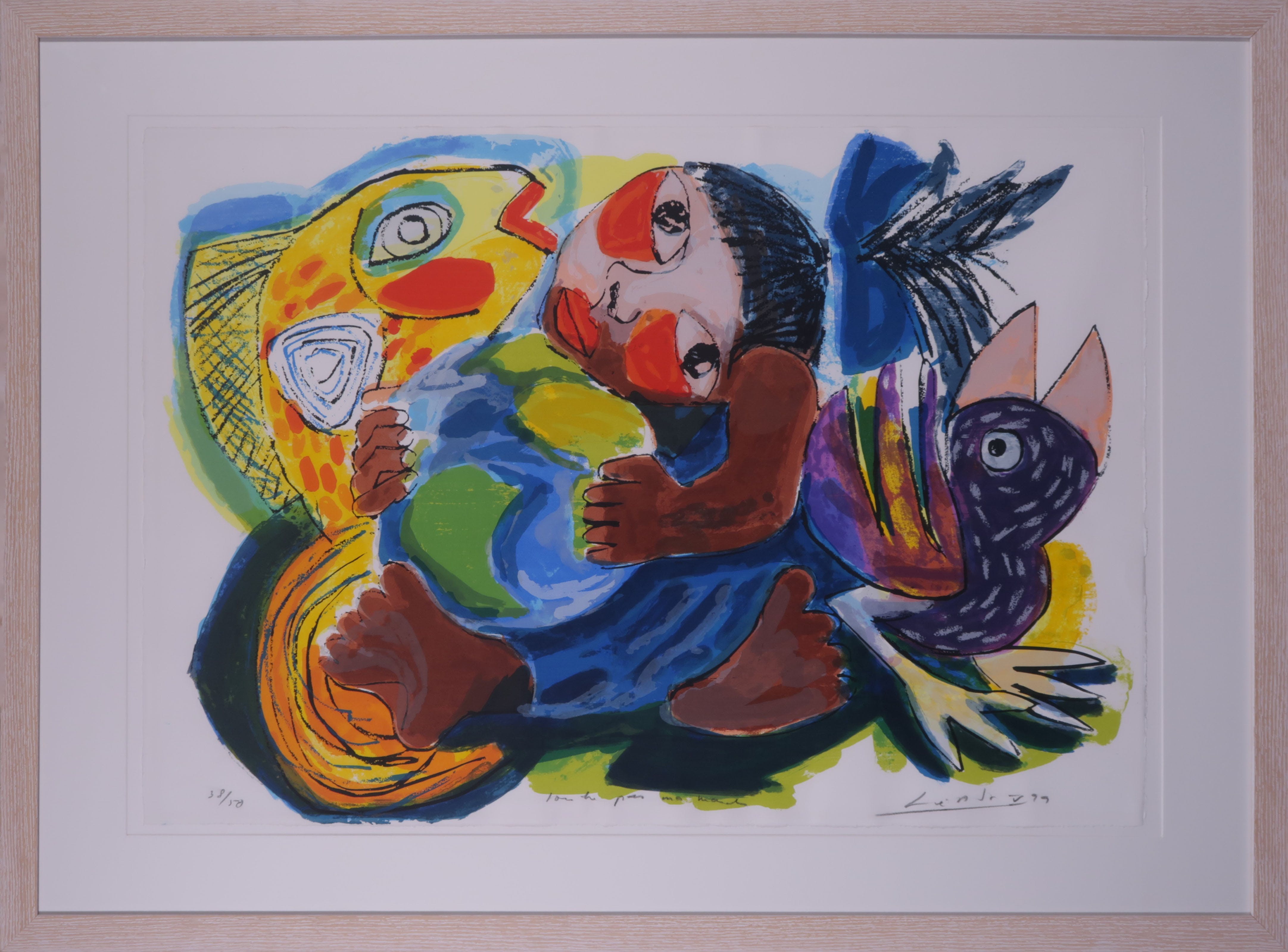 John Lie a Fo - Zeefdruk, Touche pas ma Monde - Ingelijst kopen? Bied vanaf 60!