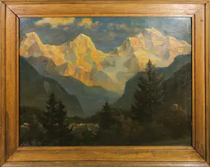 AcheterAndreas Roth - Olieverf op paneel, Berglandschap - Ingelijst? Enchérissez de 100!