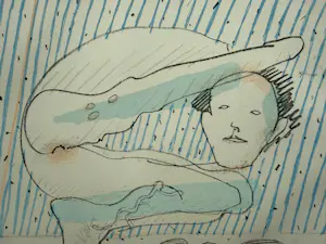 Co Westerik - handgesigneerde kleurenlitho | 'Man in bijzondere pose' | 1989 (KLEINE OPLAGE) kopen? Bied vanaf 200!