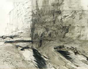 Jaap Ploos van Amstel - Gemengde techniek op papier, De bronnen van de Lethe - Ingelijst verkocht voor € 20!