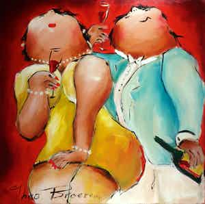 Theo Broeren - Acryl op doek, Lol (Zeer groot) verkocht voor € 100!