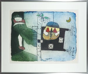 Michel van Overbeeke - Kleurenets met bladgoud, Breakfast II - Ingelijst kopen? Bied vanaf 1!