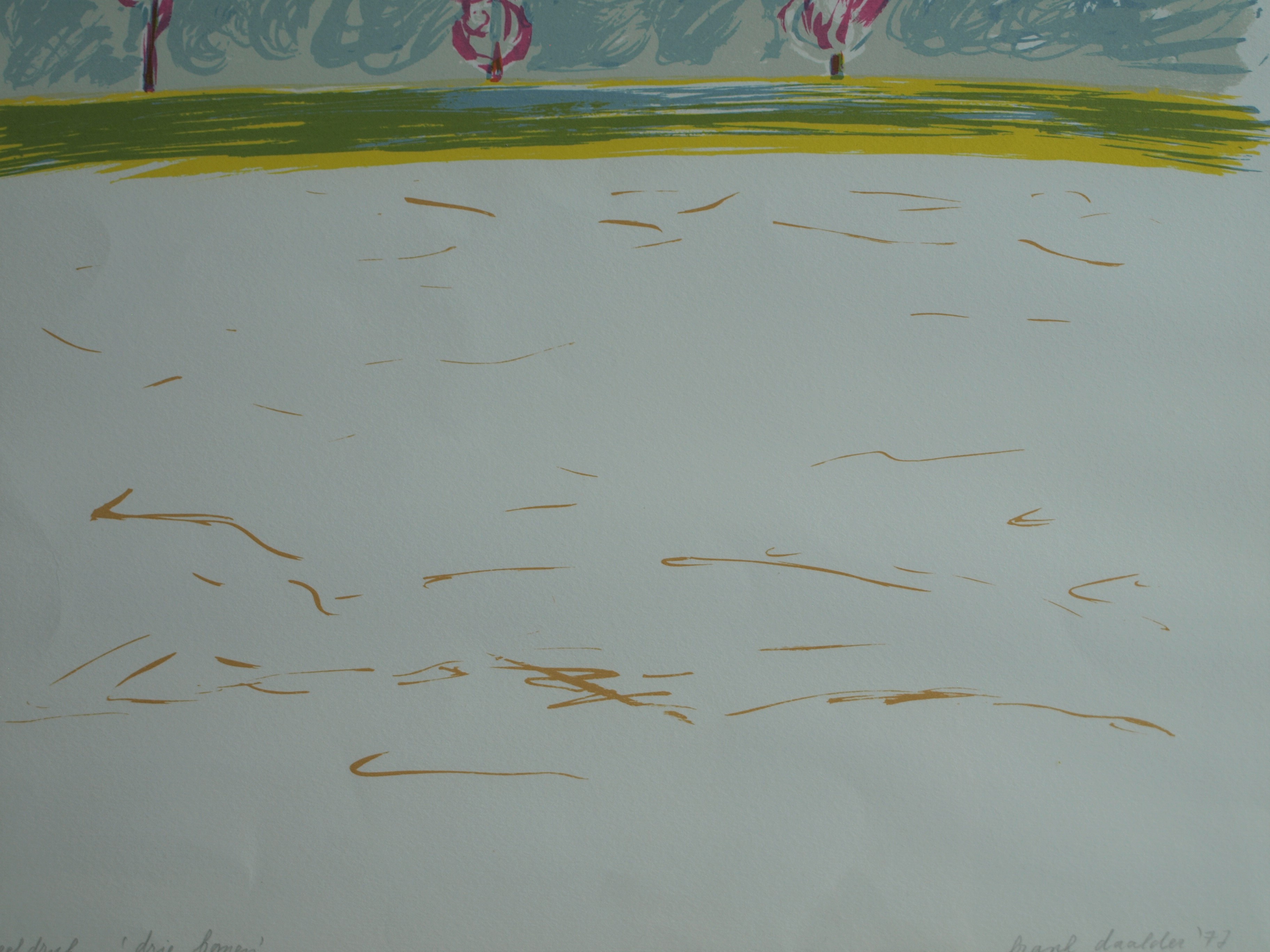 Frank Daalder - Zeefdruk , Drie bomen – gesigneerd & ingelijst - 1977  kopen? Bied vanaf 1!