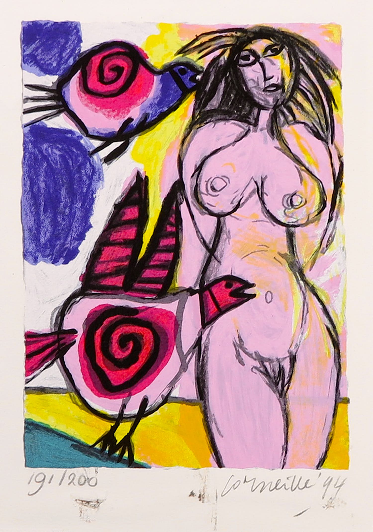 Corneille - Litho, La femme et oiseaux kopen? Bied vanaf 1!