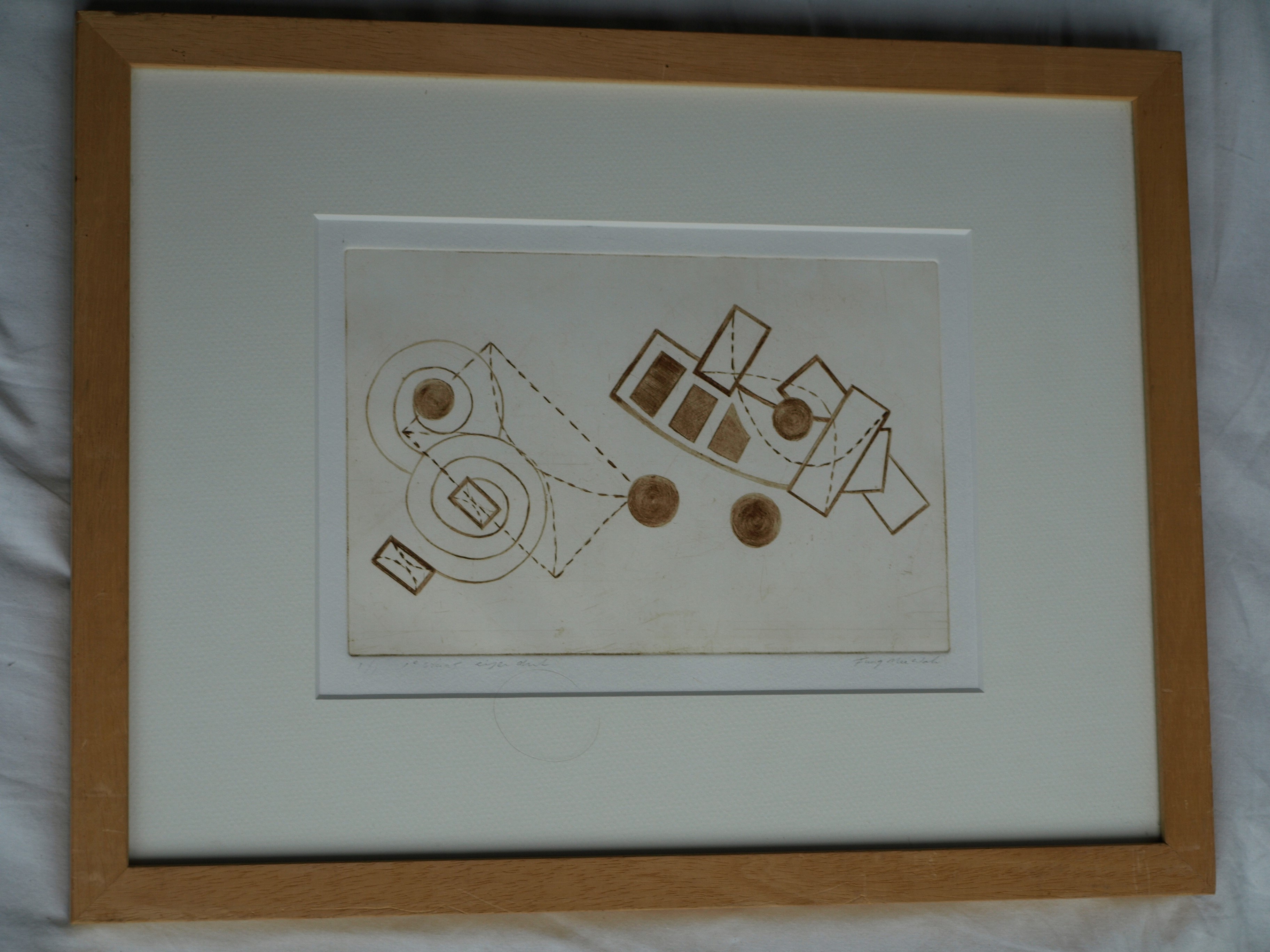 Niet of onleesbaar gesigneerd - Ets , Zonder titel – ingelijst  kopen? Bied vanaf 1!