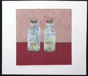 Betty Scheer - Linosnede, Twee flesjes kopen? Bied vanaf 35!