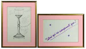 Luca Maria Patella - Lot van twee tekeningen, Ceci n'est pas... / Celui qui ne... - Ingelijst verkocht voor € 1!