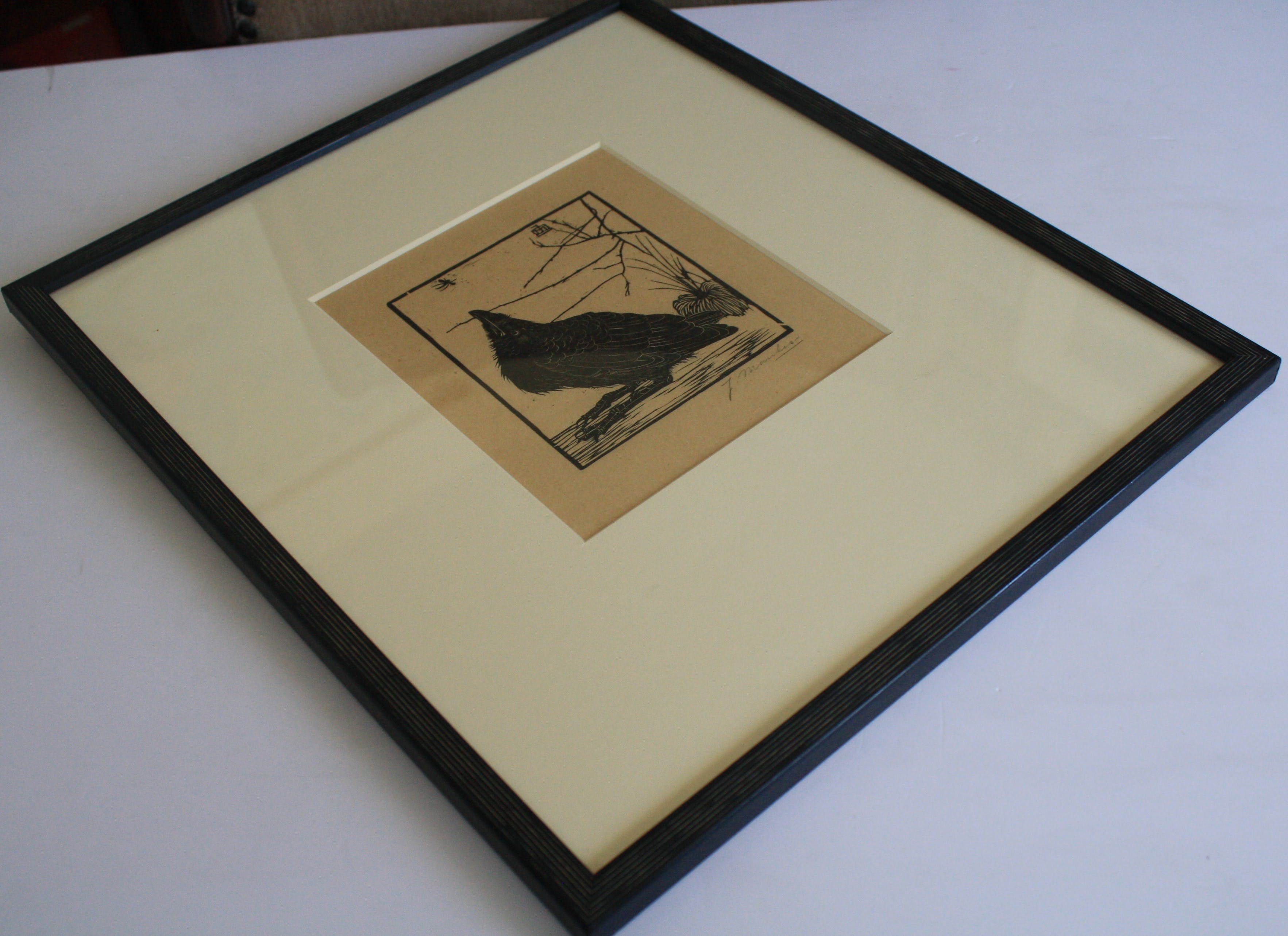 Jan Mankes - Jonge (of zieke) kraai kijkend naar mugje kopen? Bied vanaf 550!