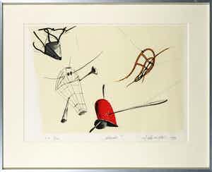 Auke de Vries - Litho, Herald - Ingelijst verkocht voor € 80!