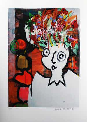 Paul Indrek Kostabi - Kleurengiclee HAPPY BIRTHDAY Handgesigneerd. verkocht voor € 59!