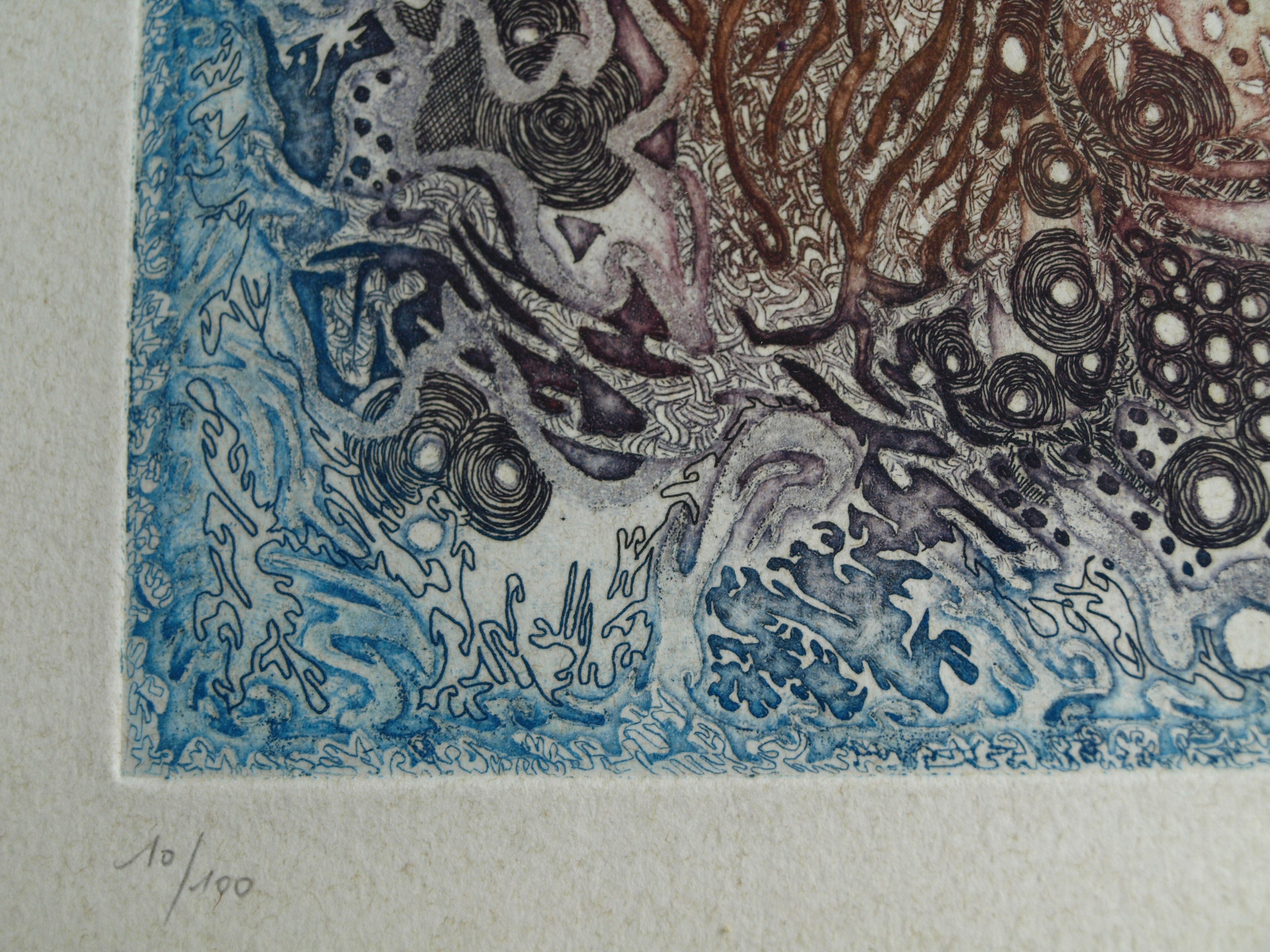 Niet of onleesbaar gesigneerd - Ets, Zonder titel – gesigneerd en ingelijst  kopen? Bied vanaf 1!