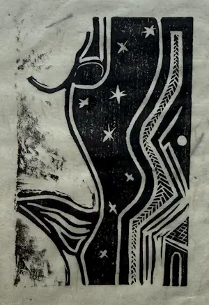 Diederick van Kleef - handgesigneerde linosnede | 'Zonder titel' | 1992 (TWEELUIK) kopen? Bied vanaf 20!