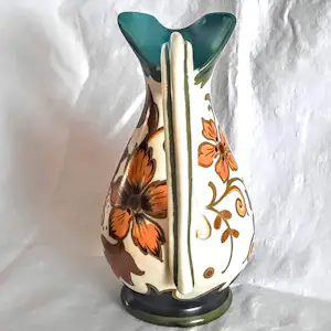 Plateelbakkerij Zuid-Holland - Keramikkrug Keramikvase Art Deco Modell 4812 Dekor "Godelin" 50er Jahre kaufen? Bieten Sie von 60!