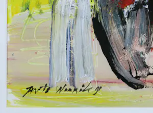 Jan te Wierik - Gemengde techniek op papier, Zonder titel - Ingelijst kopen? Bied vanaf 950!