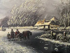 Niet of onleesbaar gesigneerd - schaatspret kopen? Bied vanaf 1!