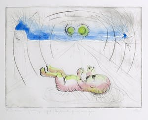 Rinke Nijburg - Handbewerkte ets, Publieke grote morgen kopen? Bied vanaf 1!