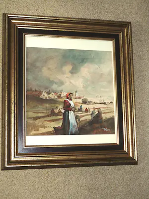 Reint de Jonge - Aquarel - Vissersdorp in de Branding kopen? Bied vanaf 125!