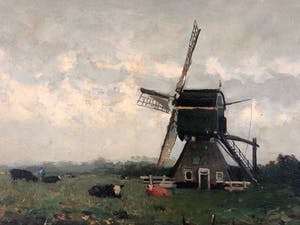 Willem Weissenbruch - Molen in Hollands landschap kopen? Bied vanaf 750!