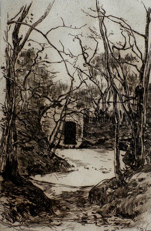 Willem Zwart - ets: ruïne in het bos kopen? Bied vanaf 39!