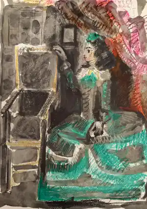 AcheterPablo Picasso - Kleuren lithografie, “Femme assise”.? Enchérissez de 79!