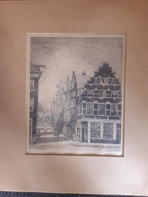 Herman Heuff - Straatje met Trapgevel in Haarlem. kopen? Bied vanaf 25!