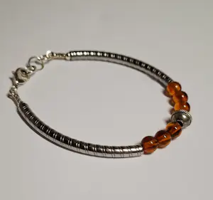 Nieuwe Ambachtelijke prachtige amber sterling zilveren armband kopen? Bied vanaf 60!