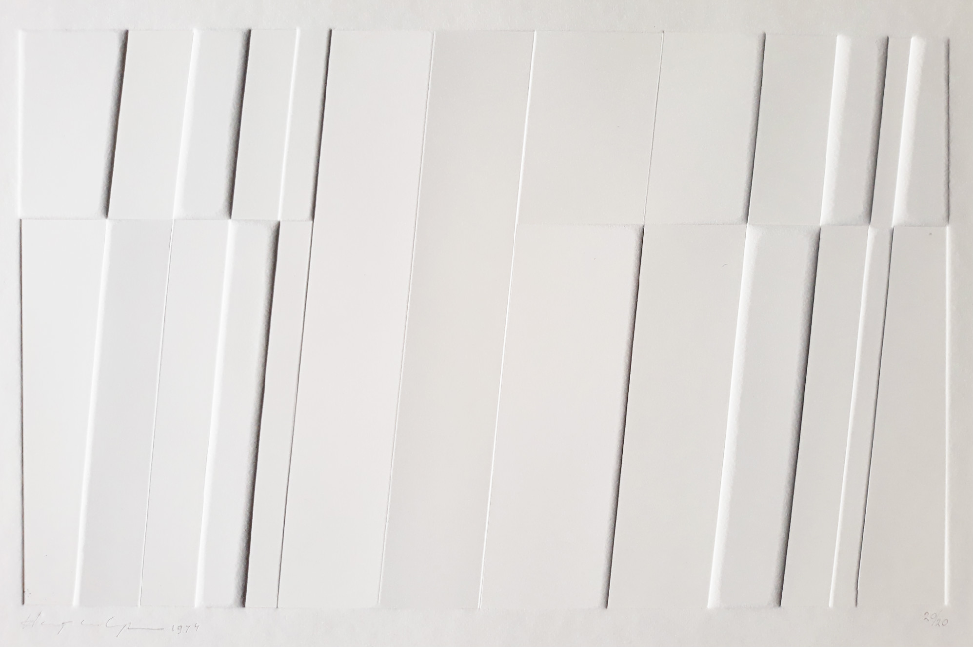 Harry van Kuyk - Zonder titel, reliëfdruk verkocht voor € 350!