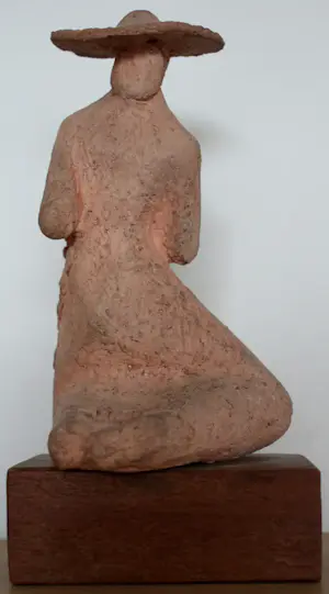 Fred Carasso - Terracotta beeld: vrouw met koren - 1940 kopen? Bied vanaf 995!
