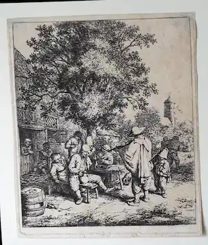 Adriaen van Ostade - De vioolspeler en de draailierspeler verkauft für € 500!