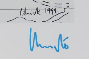 Christo - Handgesigneerd exemplaar Over the river - Ingelijst kopen? Bied vanaf 1!
