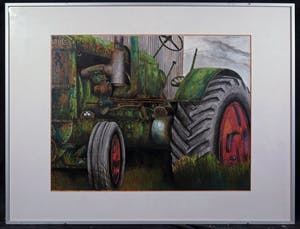 Peter Bonnema - Ingekleurde inkttekening, Tractor - Ingelijst kopen? Bied vanaf 30!