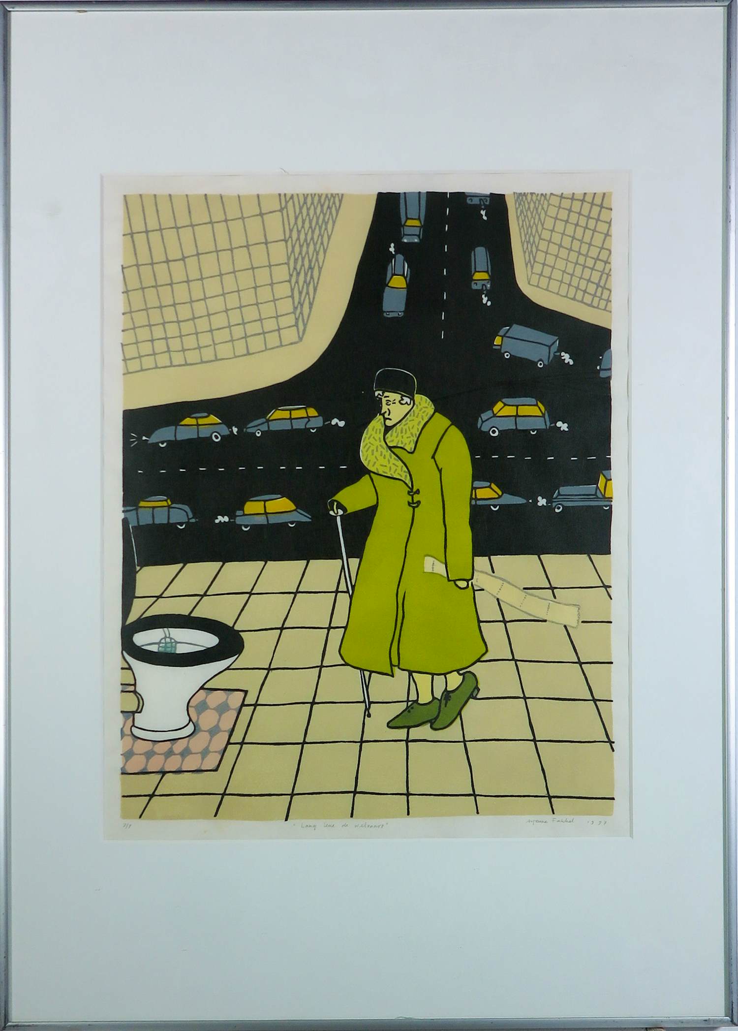 Arjenne Fakkel - Houtsnede op papier, Lang leve de welvaart - Ingelijst kopen? Bied vanaf 40!