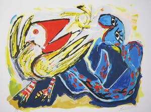 John Lie a Fo - Zeefdruk, Vogel en slang kopen? Bied vanaf 35!