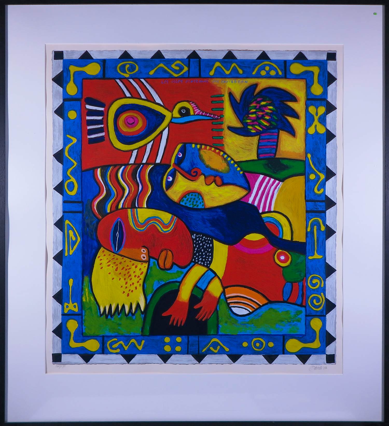 Clemens Briels - Zeefdruk, Des Caribean - Ingelijst verkocht voor € 150!