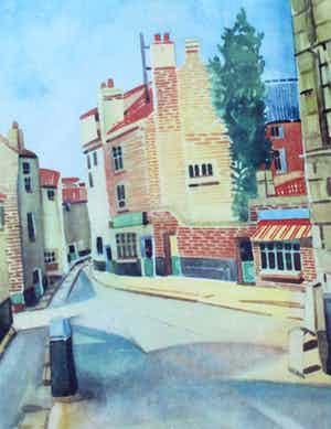 Henk van Gemert - ingelijste litho: La Rue St Remy verkocht voor € 35!