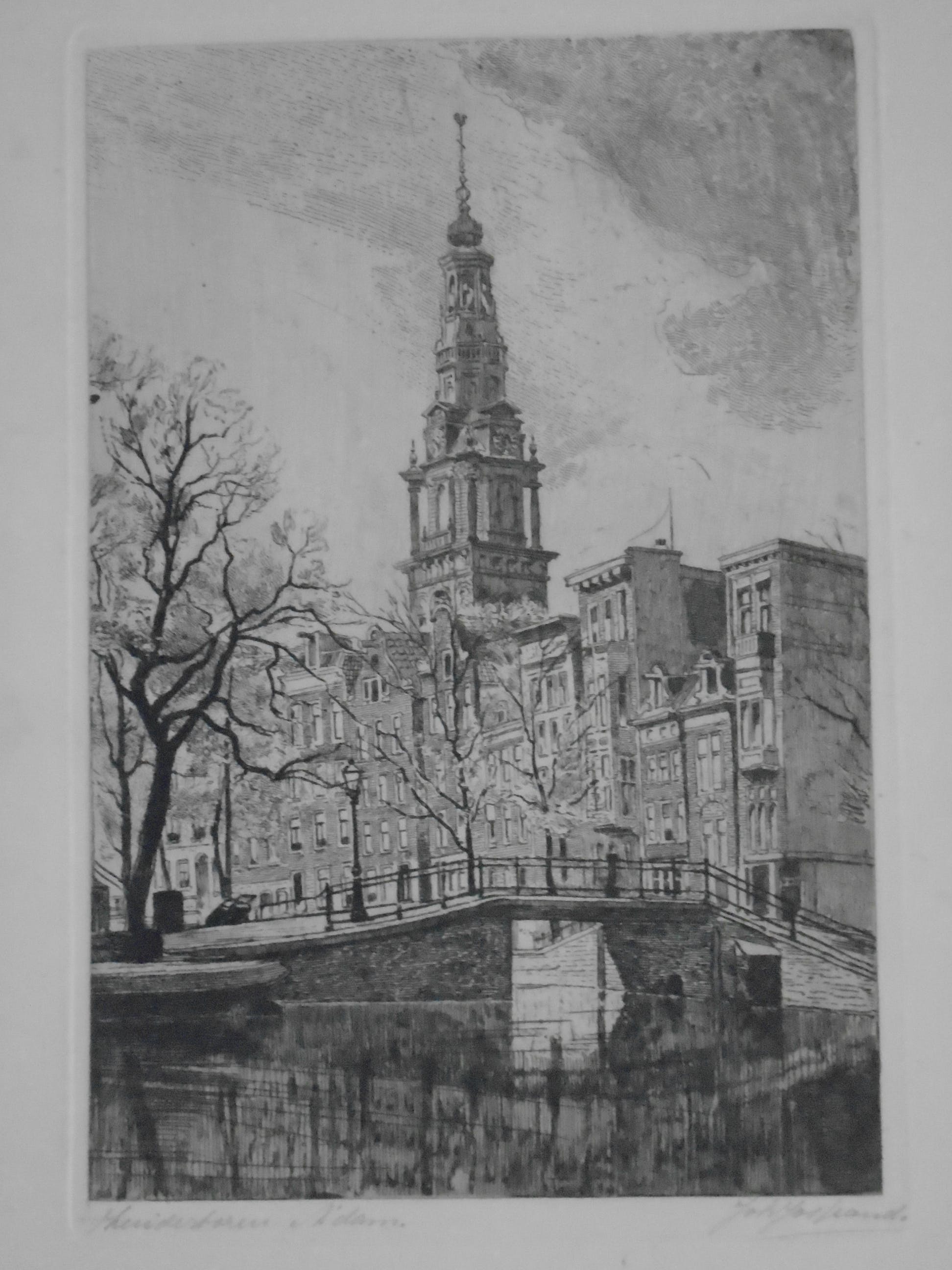 Johannes Josseaud - 4x Amsterdamse Stadsgezichten kopen? Bied vanaf 80!