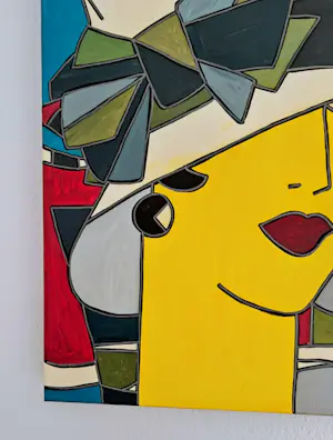 Patricia Kleyman - Portrait d'une jolie demoiselle au chapeau blanc kopen? Bied vanaf 300!