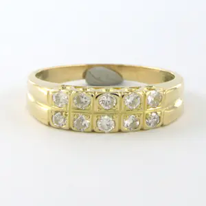 Acheter18k geel gouden ring bezet met briljant geslepen diamanten tot. 0,25ct - rm 17,5? Enchérissez de 300!