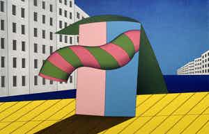 Marinus Fuit - kleurenzeefdruk - 'Gekleurd object aan binnenzee' - 1995 verkocht voor € 80!