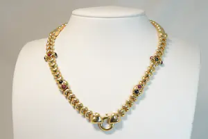 03 - Exclusief 18 Krt geelgouden collier met hartvormige schakels kopen? Bied vanaf 3480!