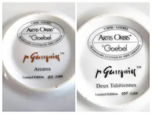 AcheterPorzellanfabrik W. Goebel - 2 Wandteller Artis Orbis Paul Gauguin Arearea und Deux Tahitiennes 90er Jahre? Enchérissez de 58!