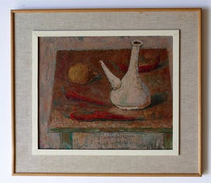 Jan Linschooten - Stilleven met kruik en rode pepers. kopen? Bied vanaf 175!