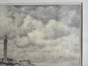 Ad Blok van der Velden - Strand. Vuurtoren Texel. Prachtige lucht.. kopen? Bied vanaf 149!