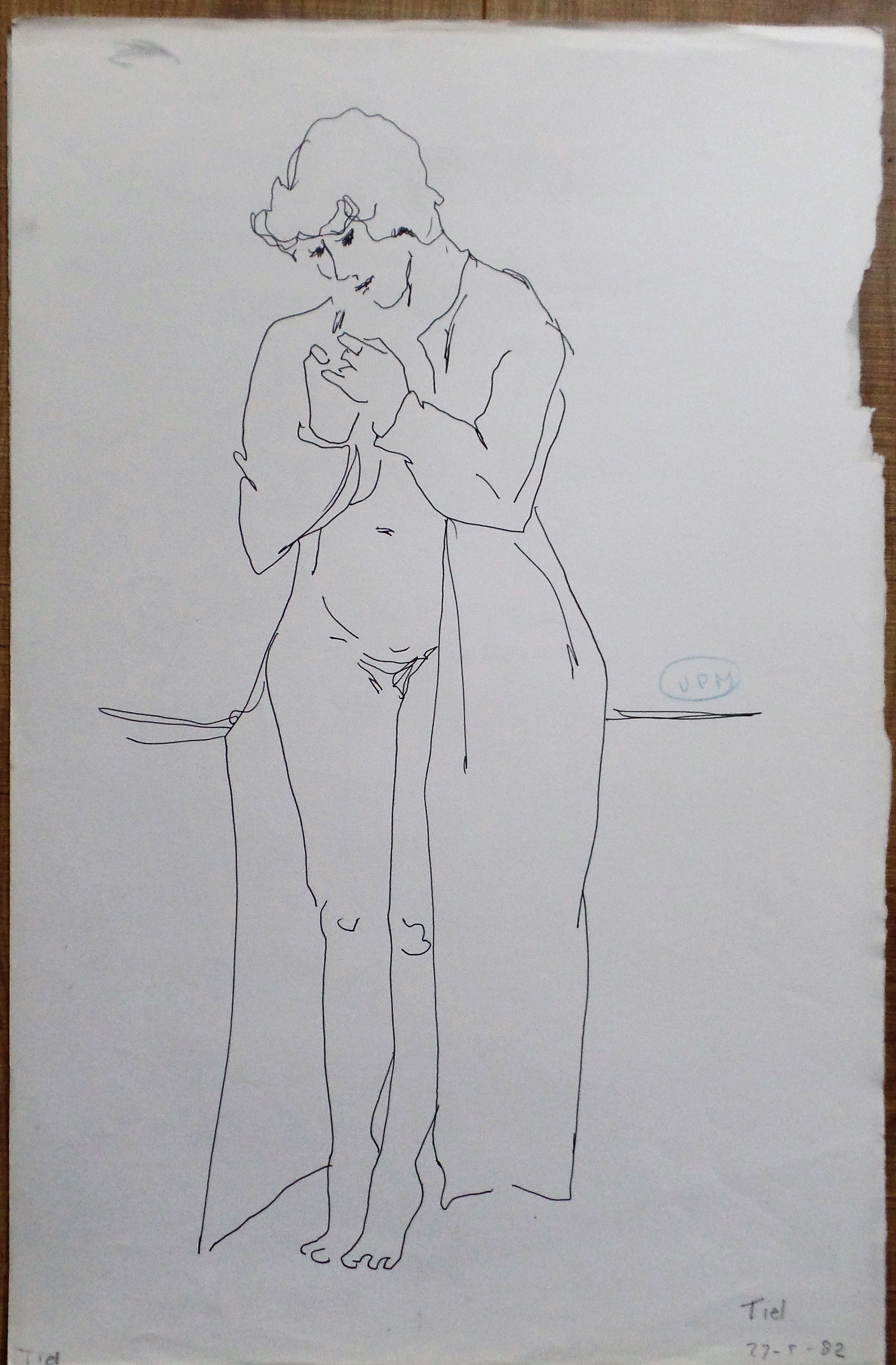 Piet Mulder - Naaktmodel 2 x - Tekening kopen? Bied vanaf 10!