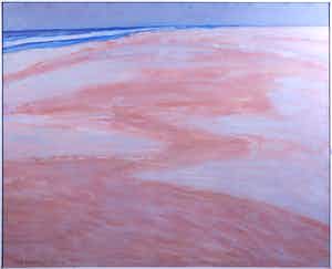 Paul Overhaus - Gouache, Breedstrand - Ingelijst verkocht voor € 1!