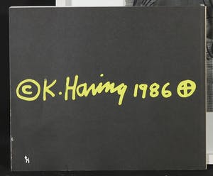 Keith Haring - Originele tekening op boekcover (incl. tentoonstellingscatalogus) - Ingelijst kopen? Bied vanaf 1!